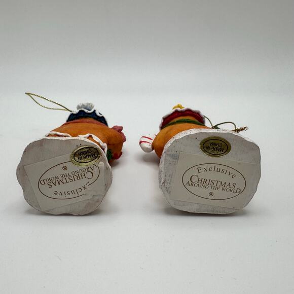 Set of 2 Vintage Christmas Around The World Gingerbread Man Resin Ornament - Picture 5 of 6